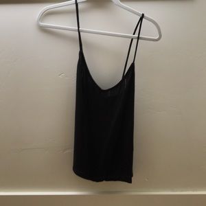 Criss-cross back black tank